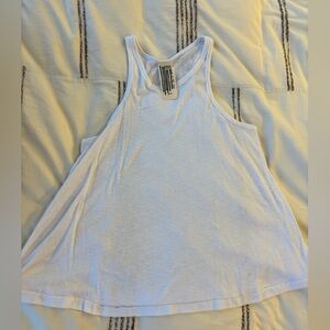 Free People White Ribbed Shirt